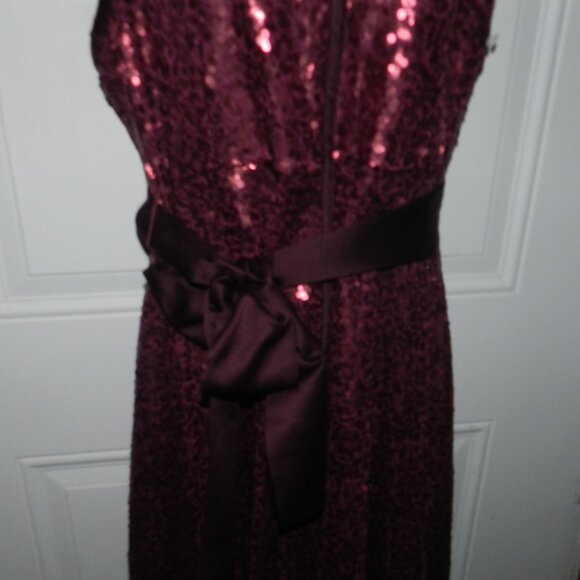 Isabel Toledo for LB sleeveless V-neck high-low wine sequin maxi NWT/🆕⌚📦🏃💨🚚 - Picture 13 of 16